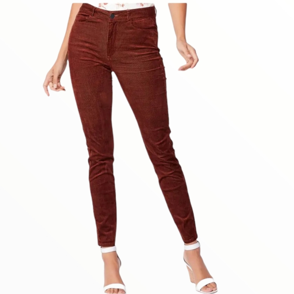 Paige Hoxton High Rise Ultra Skinny Corduroy Pull On Pants Size 29